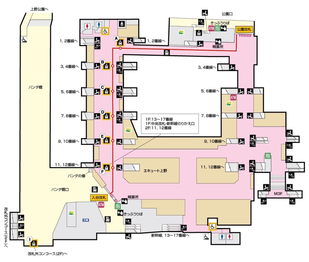 上野駅３階フロアマップ