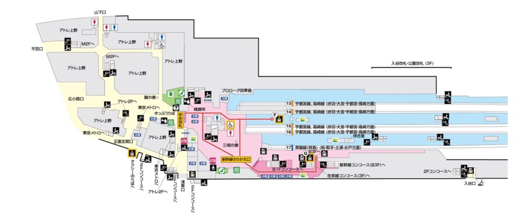 上野駅１階フロアマップ