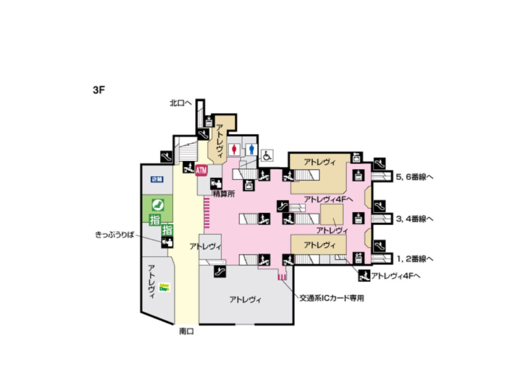 JR三鷹駅３階フロアマップ