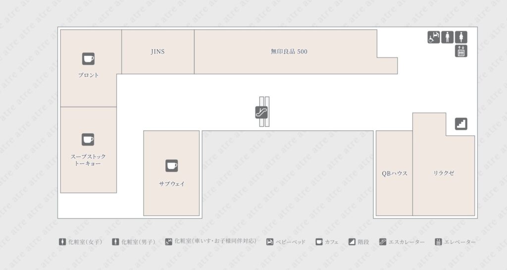 アトレヴィ三鷹改札内４階フロアマップ