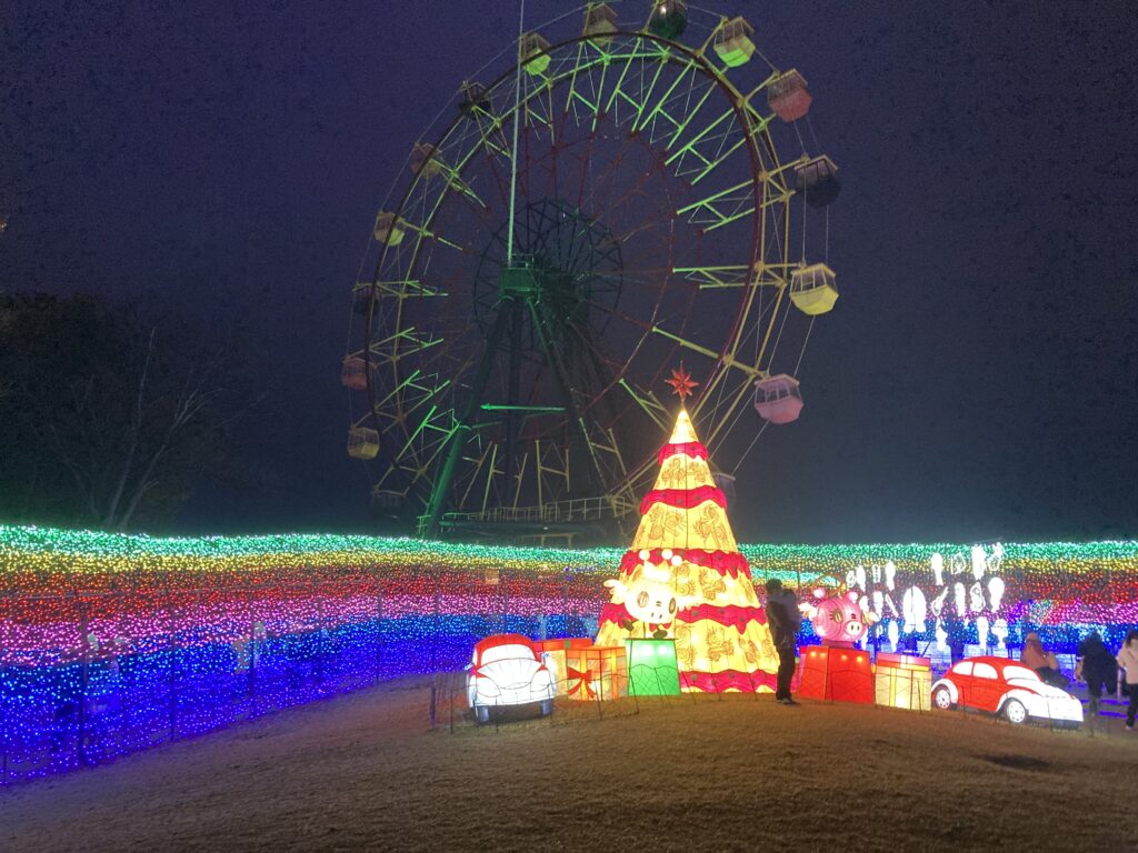 日没後の観覧車前