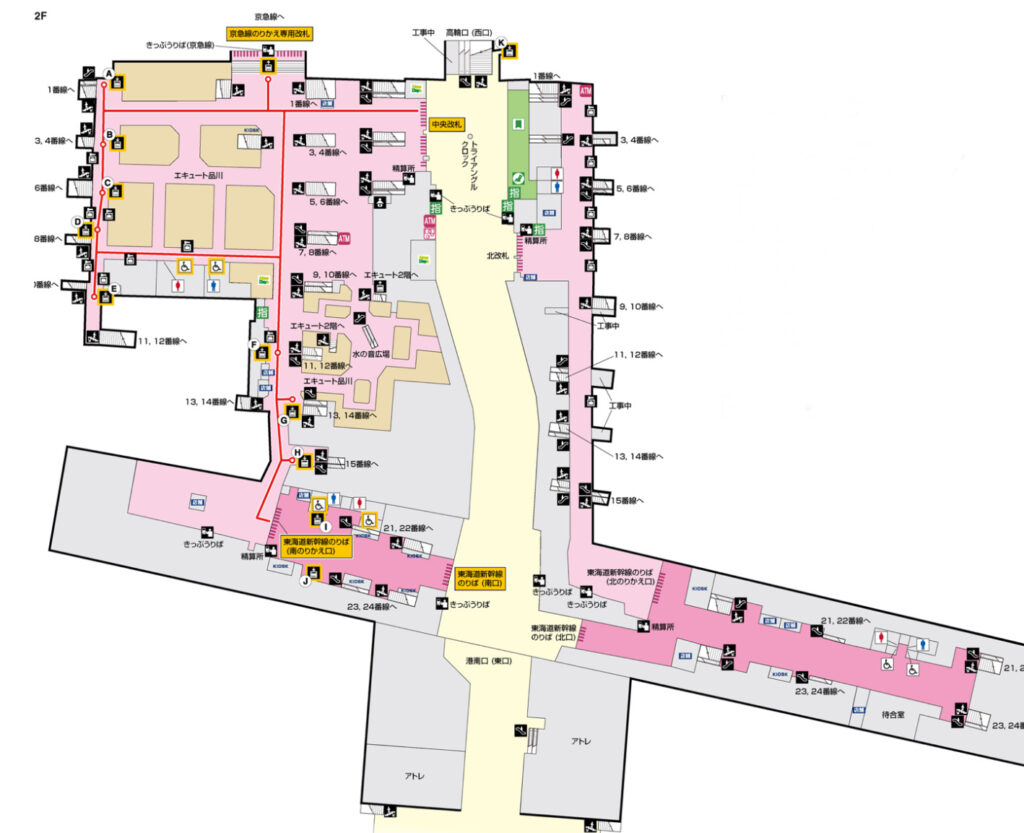 JR品川駅2階構内図