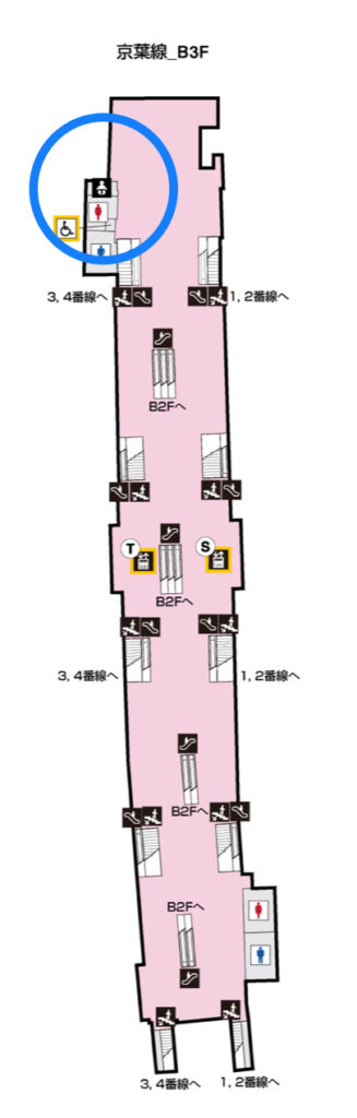 京葉線側地下３階構内図